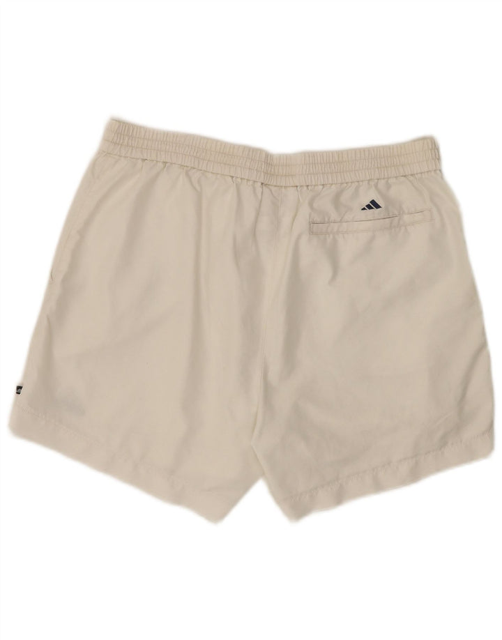 Pantaloncini da bagno Adidas da uomo di colore bianco medio in poliestere