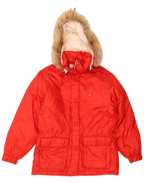 Giacca imbottita oversize con cappuccio Belfe & da donna IT 46 Large Poliestere rosso