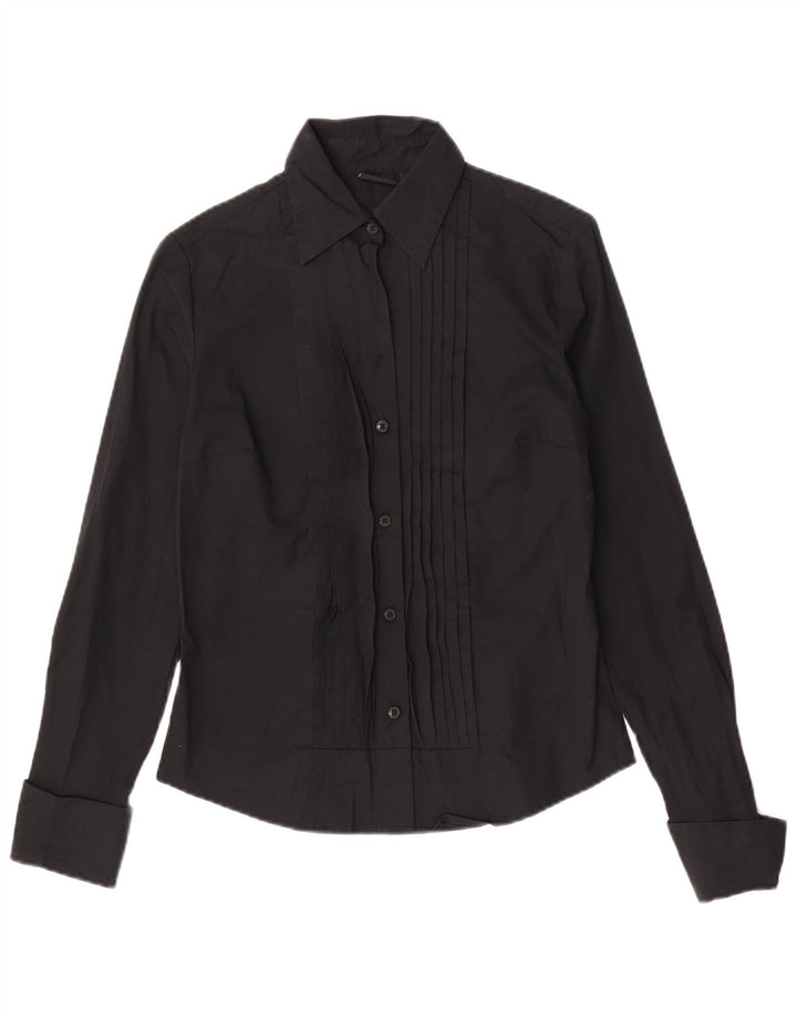 Mossimo Camicia formale da donna UK 10 Small Black Cotton