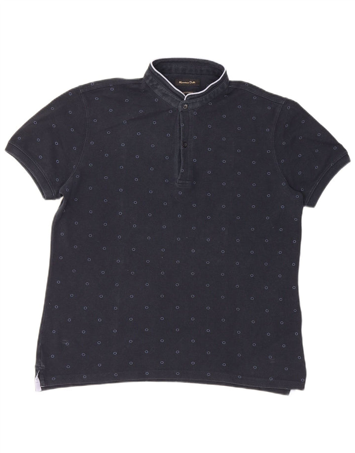 Polo da uomo Massimo Dutti grande blu navy maculato