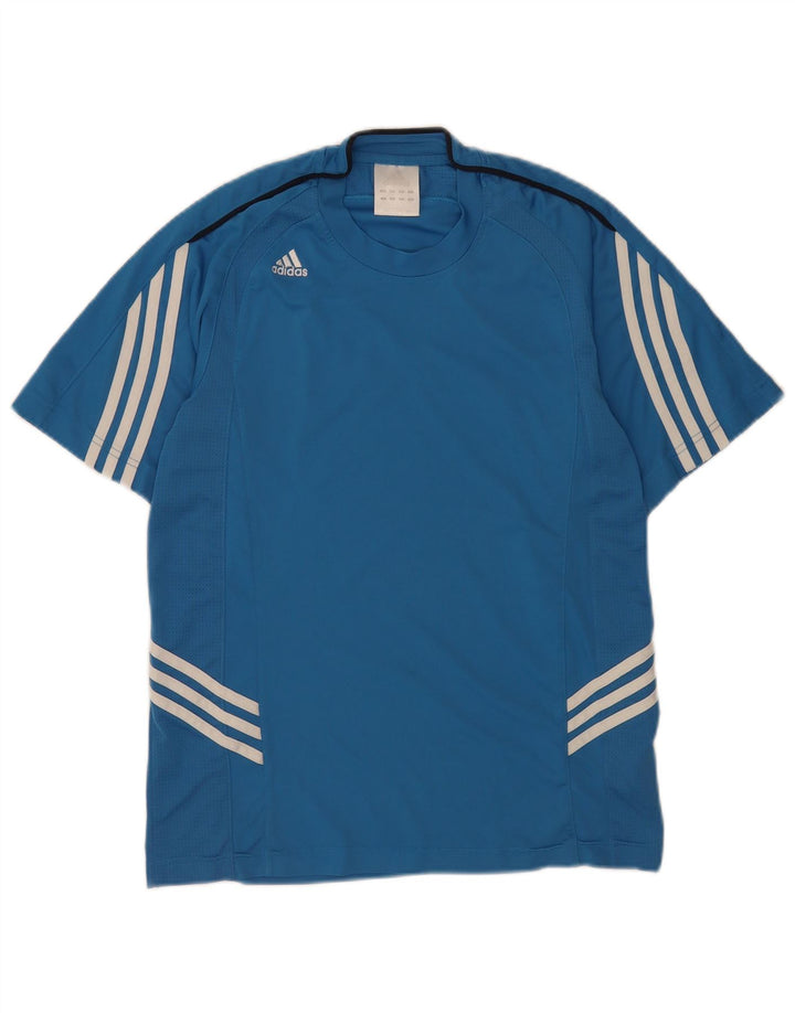 T-shirt Adidas da uomo Top Small blu in poliestere color block