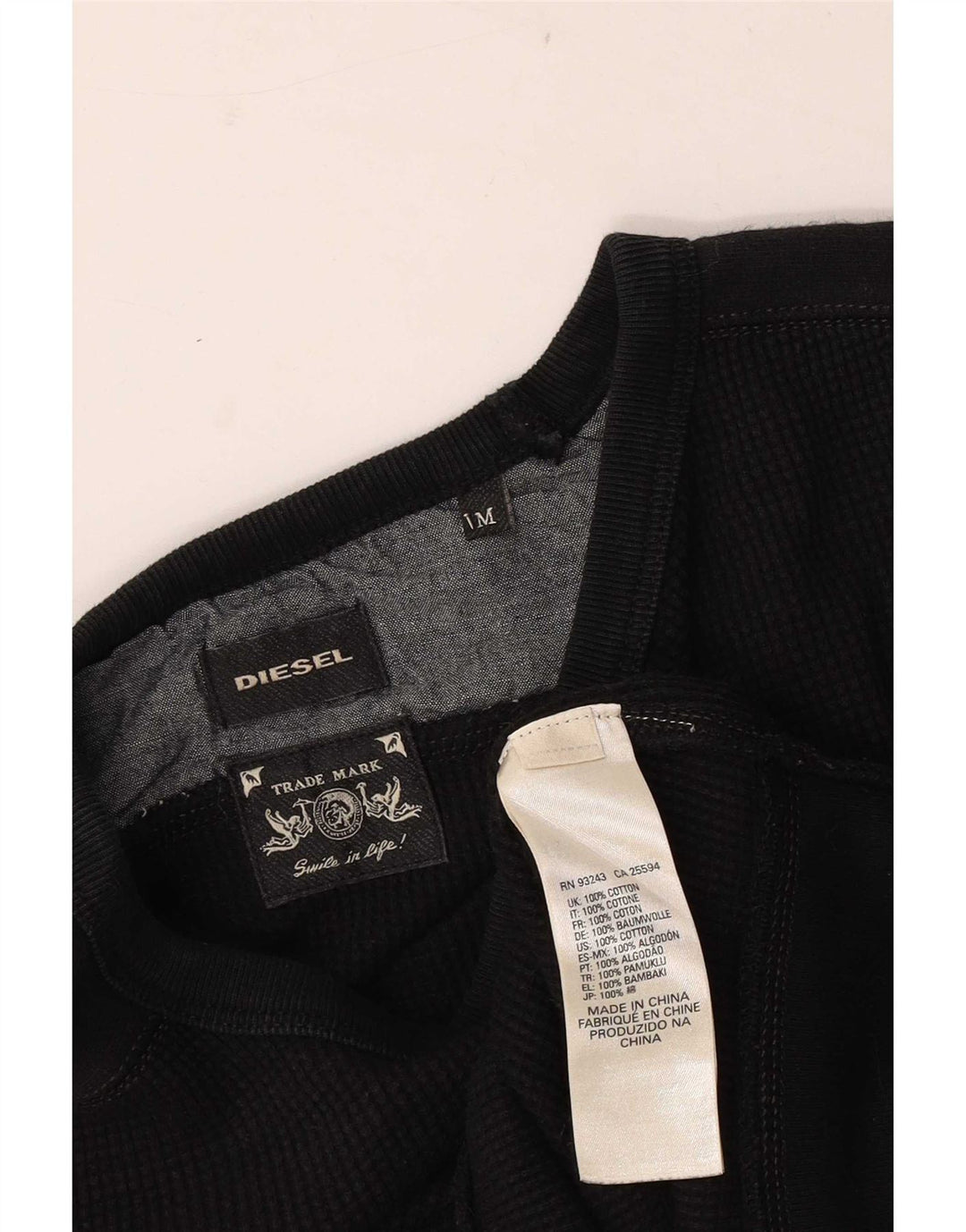 Diesel Felpa Uomo Maglione Cotone Nero Medio