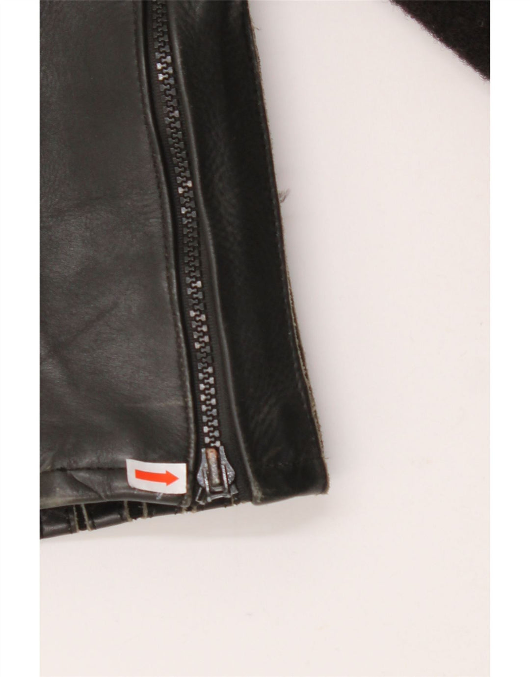 Pantaloni da donna VINTAGE EU 38 Medio W28 L27 Pelle color block nera