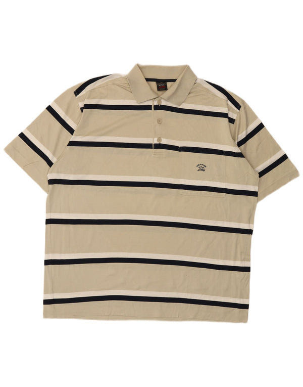 Polo da yachting da uomo Paul & Shark XL a righe beige