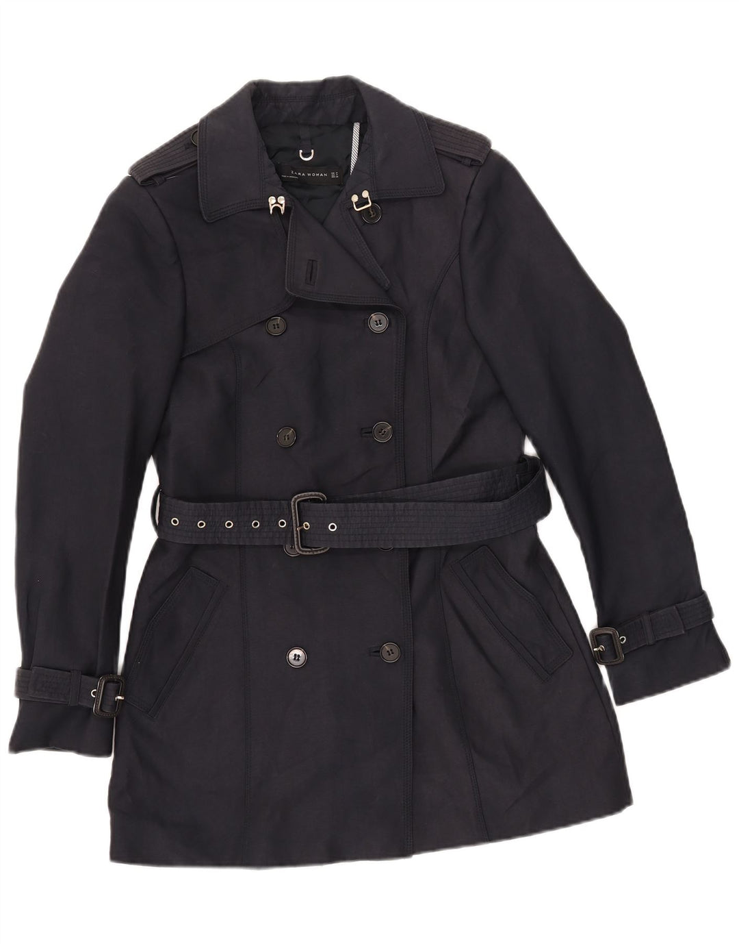 Trench da donna Zara UK 12 medio blu navy