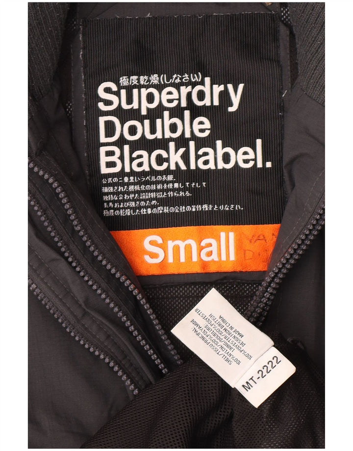 Giacca antipioggia grafica da donna Superdry UK 10 Small nylon grigio