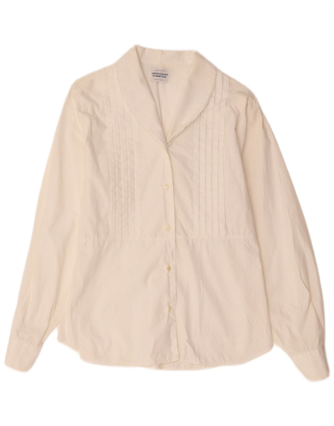 Camicia da smoking da donna Benetton UK 12 Medium White