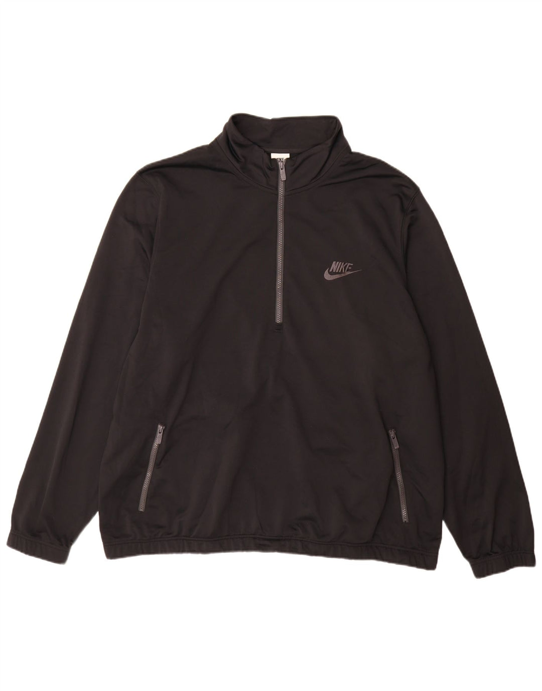Felpa Nike Uomo con zip e collo maglione 3XL poliestere nero