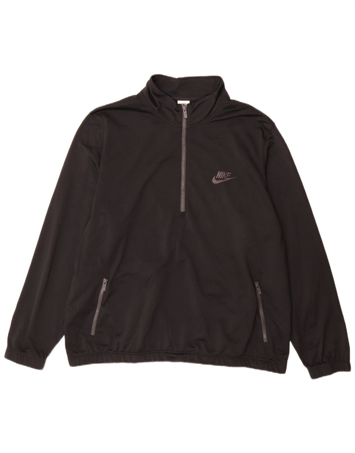 Felpa Nike Uomo con zip e collo maglione 3XL poliestere nero