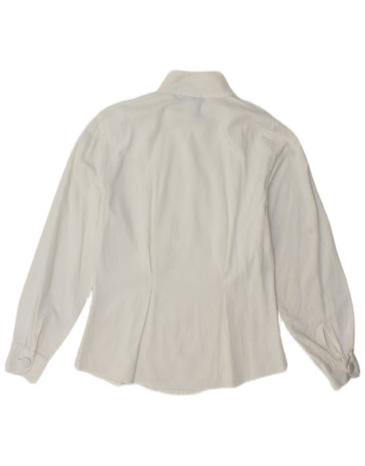 ENARA CAMICE Camicia da donna Camicetta UK 12 Medio Bianco