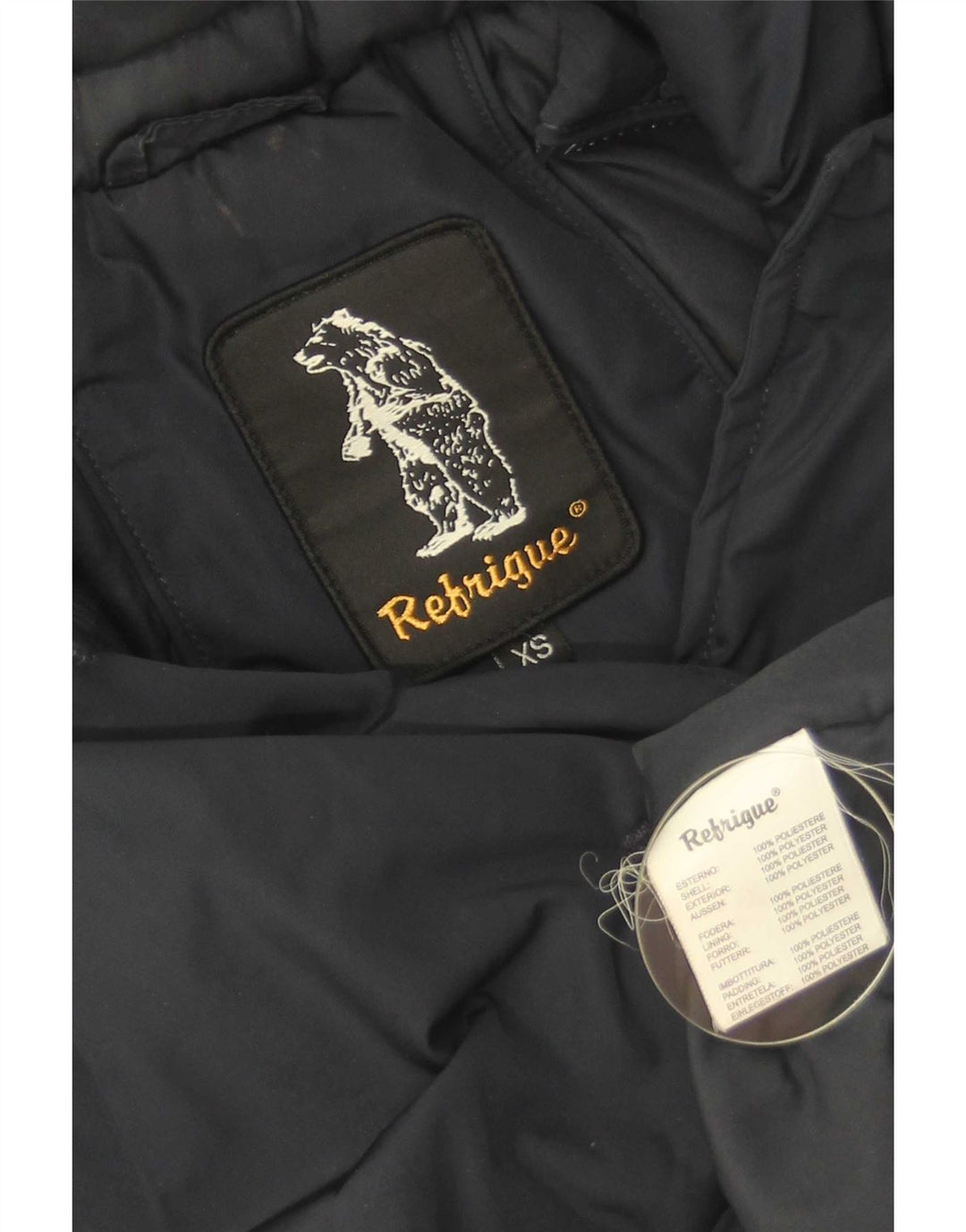 Giacca Parka con cappuccio da donna Refrigue UK 6 XS poliestere blu navy