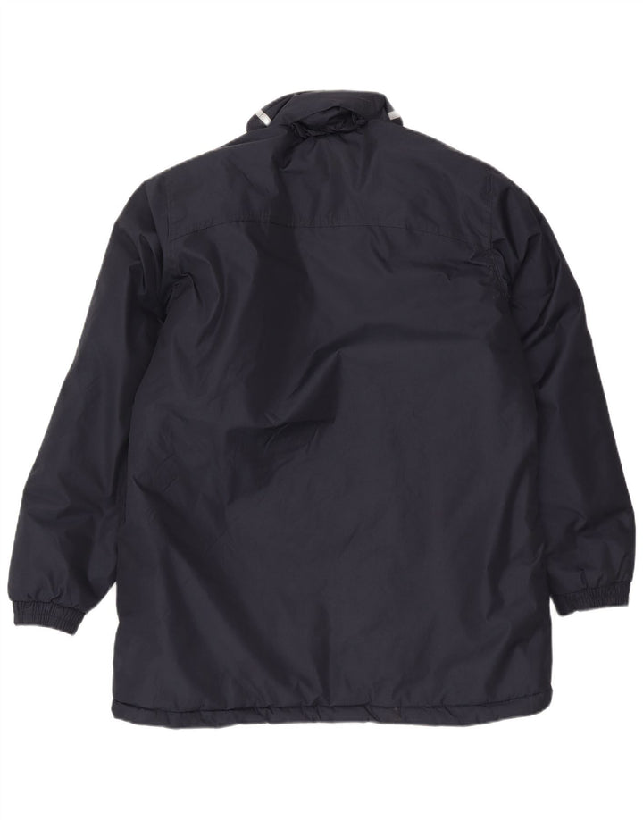 Giacca imbottita con cappuccio grafica da uomo Macron UK 40 Large in poliestere blu navy