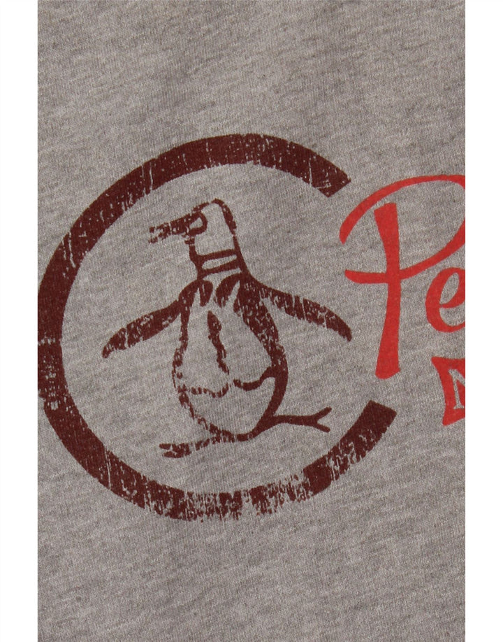 PENGUIN Felpa grafica da uomo Maglione grande cotone grigio
