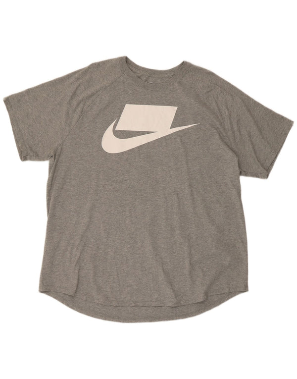T-shirt grafica regolare da uomo a maniche corte Nike 2XL in cotone grigio