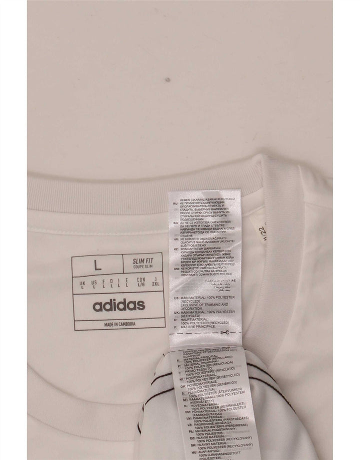 T-shirt Adidas Aeroready da uomo, grande, in poliestere bianco