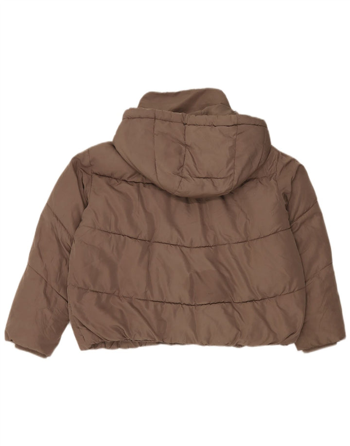 Giacca imbottita oversize con cappuccio da donna Zara UK 14 Poliestere marrone medio