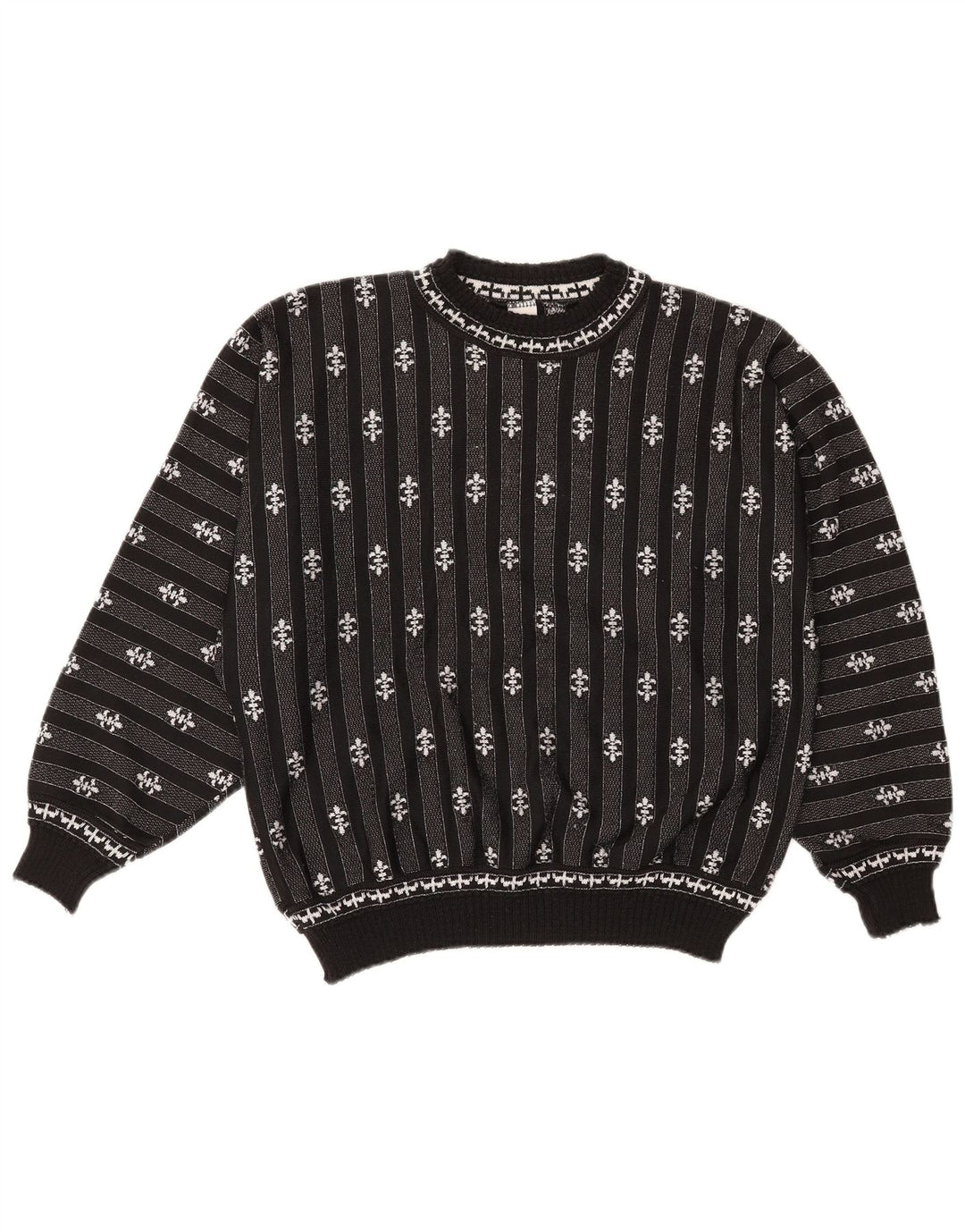 Maglione maglione girocollo oversize da donna C&A UK 14 medio a righe nere