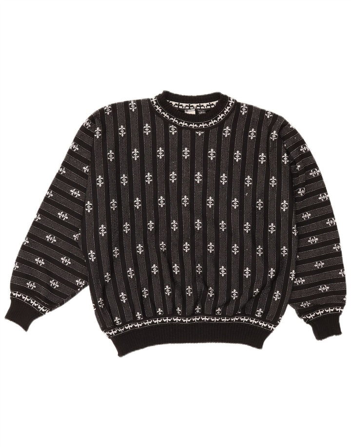 Maglione maglione girocollo oversize da donna C&A UK 14 medio a righe nere