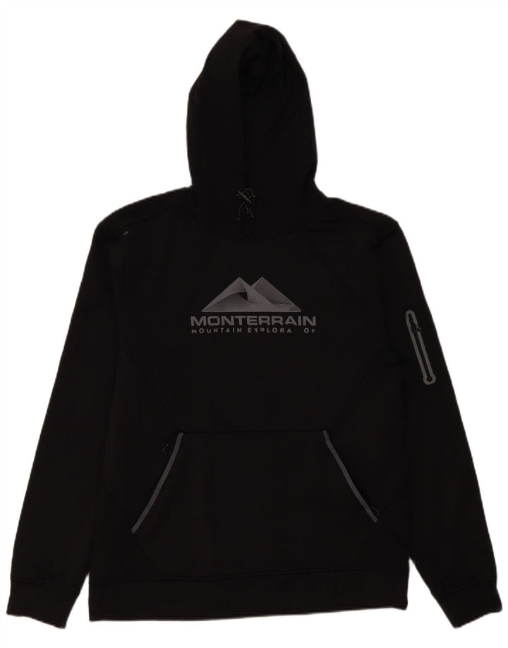 Felpa con cappuccio grafica da uomo Monterrain grande nera