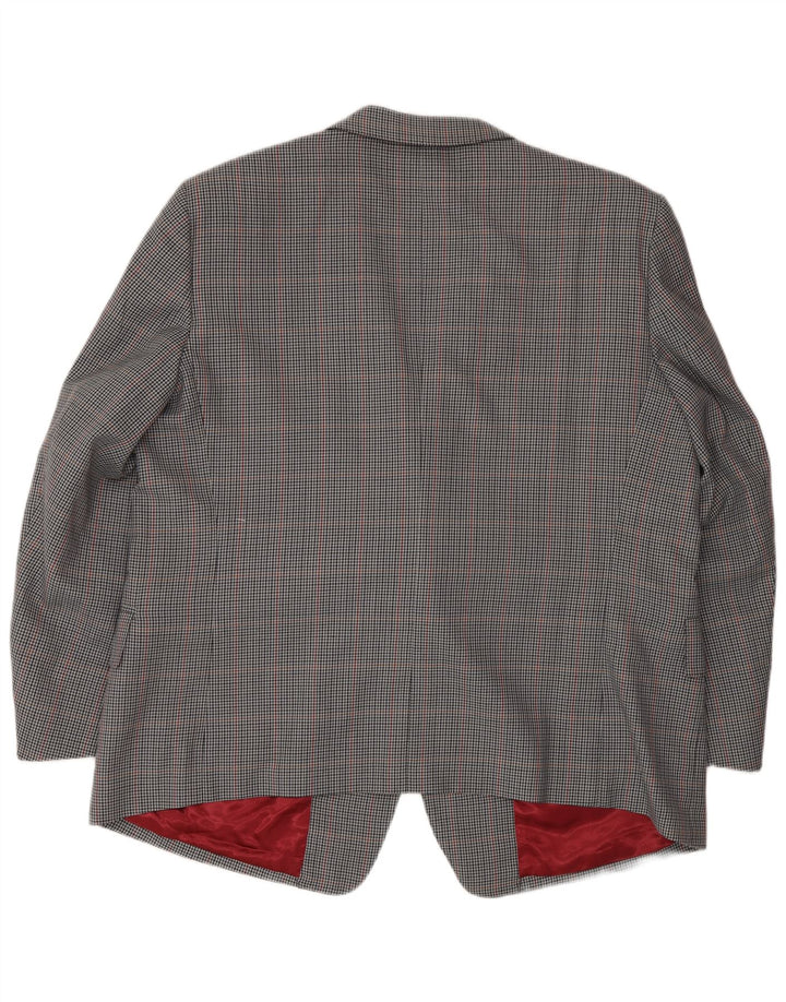 Giacca blazer vintage da uomo a 2 bottoni UK 42 XL a quadri grigi