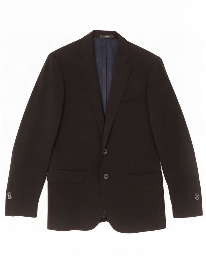 Giacca blazer da uomo a 2 bottoni Massimo Dutti EU 48 lana nera media