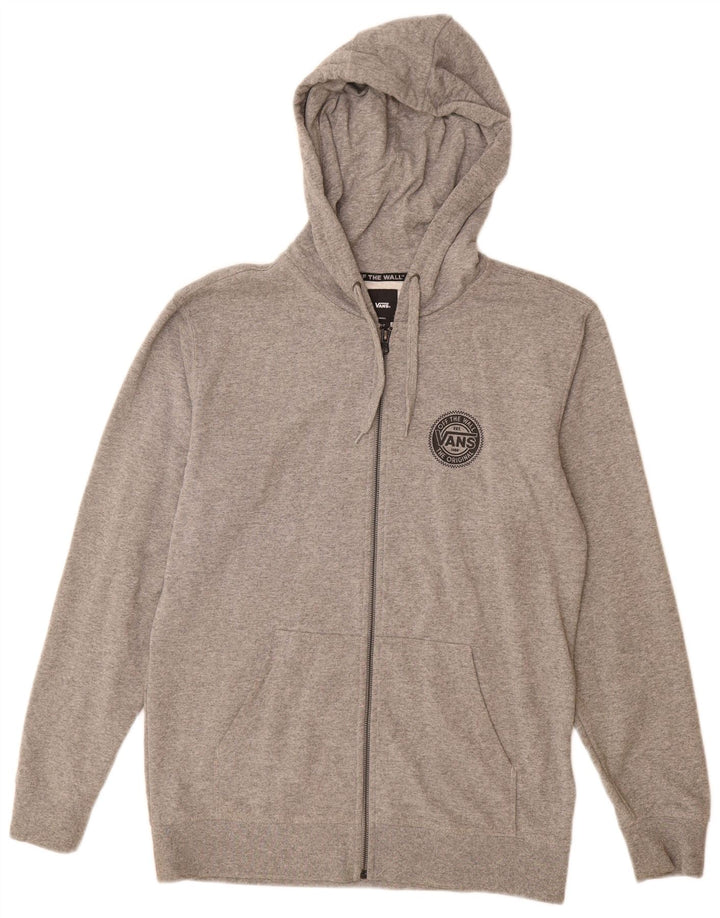 Felpa con cappuccio e zip da uomo Vans Small in cotone grigio