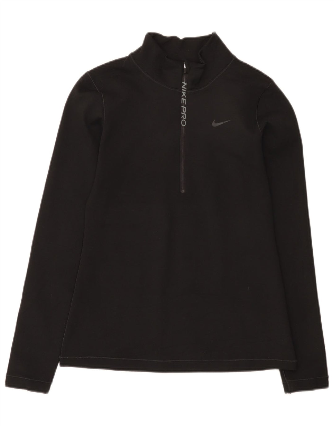 Tuta da ginnastica Nike Dri Fit da uomo con collo e zip, piccola, in poliestere nero