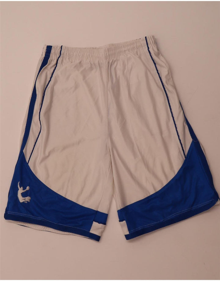 STEVE & BARYY'S Pantaloncini sportivi da uomo Grandi in poliestere color block bianco