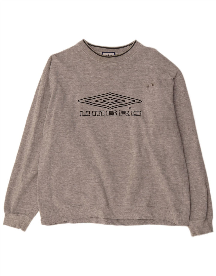 Felpa grafica da uomo Umbro Maglione XL Cotone chiazzato grigio
