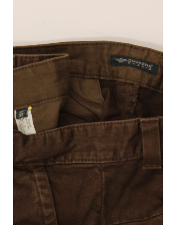 DOCKERS Pantaloni chino affusolati kaki da uomo W32 L32 cotone marrone