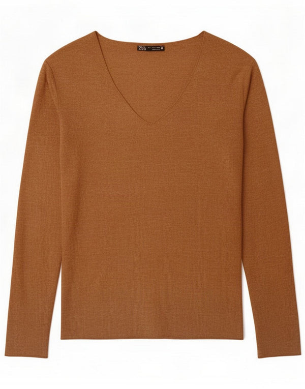 Zara Top da donna a maniche lunghe UK 10 Small Beige