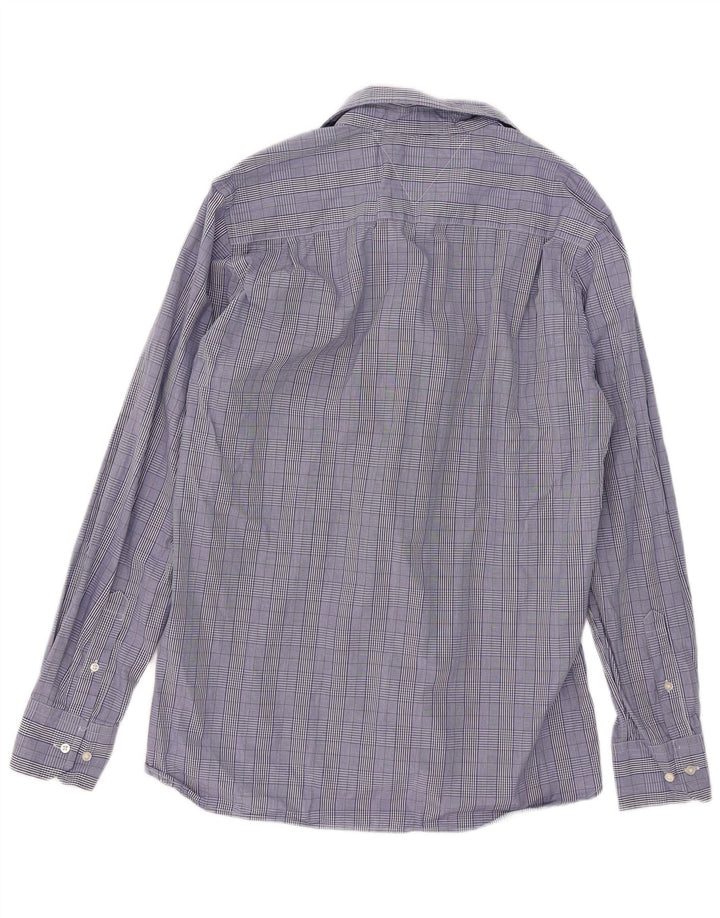 Camicia da uomo su misura Tommy Hilfiger taglia 15 1/2 16 medio blu a quadri