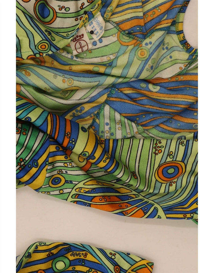 Abito vintage da donna a portafoglio IT 48 XL a righe multicolore