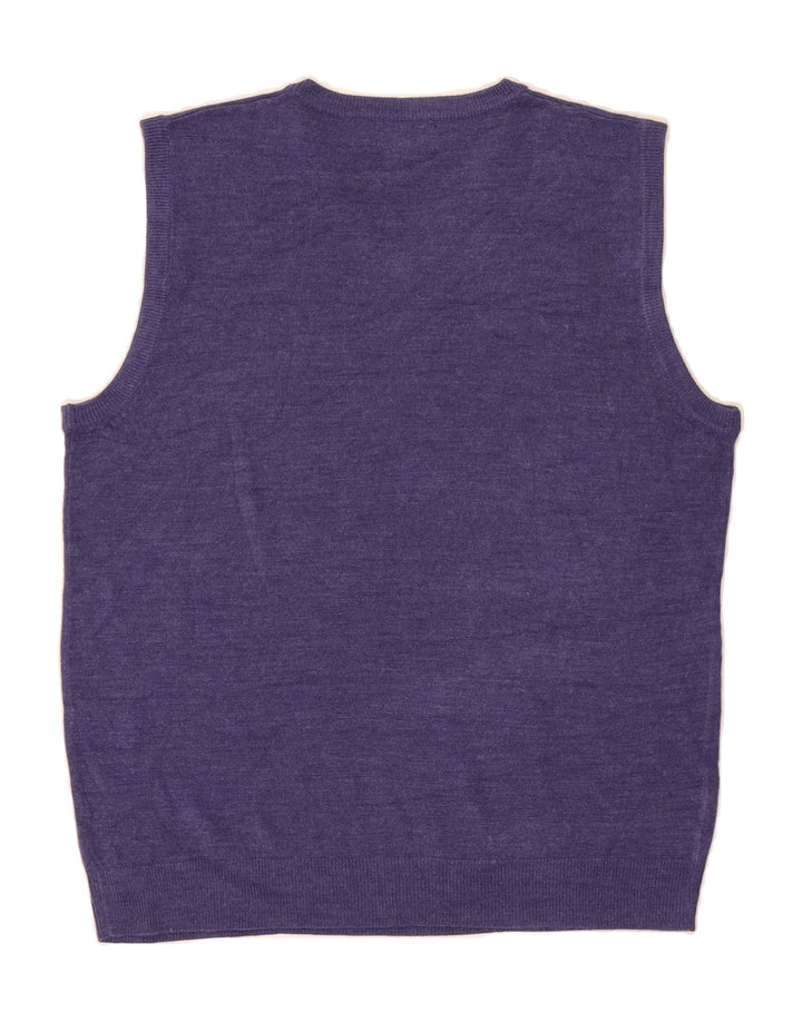 JOHN LEWIS Mens Vest Tank Top Medium Navy Blue Acrylic Vintage John Lewis and Second-Hand John Lewis from Messina Hembry 