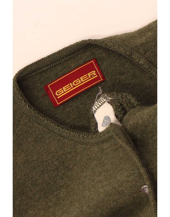 Maglione cardigan da donna Geiger EU 42 grande lana verde