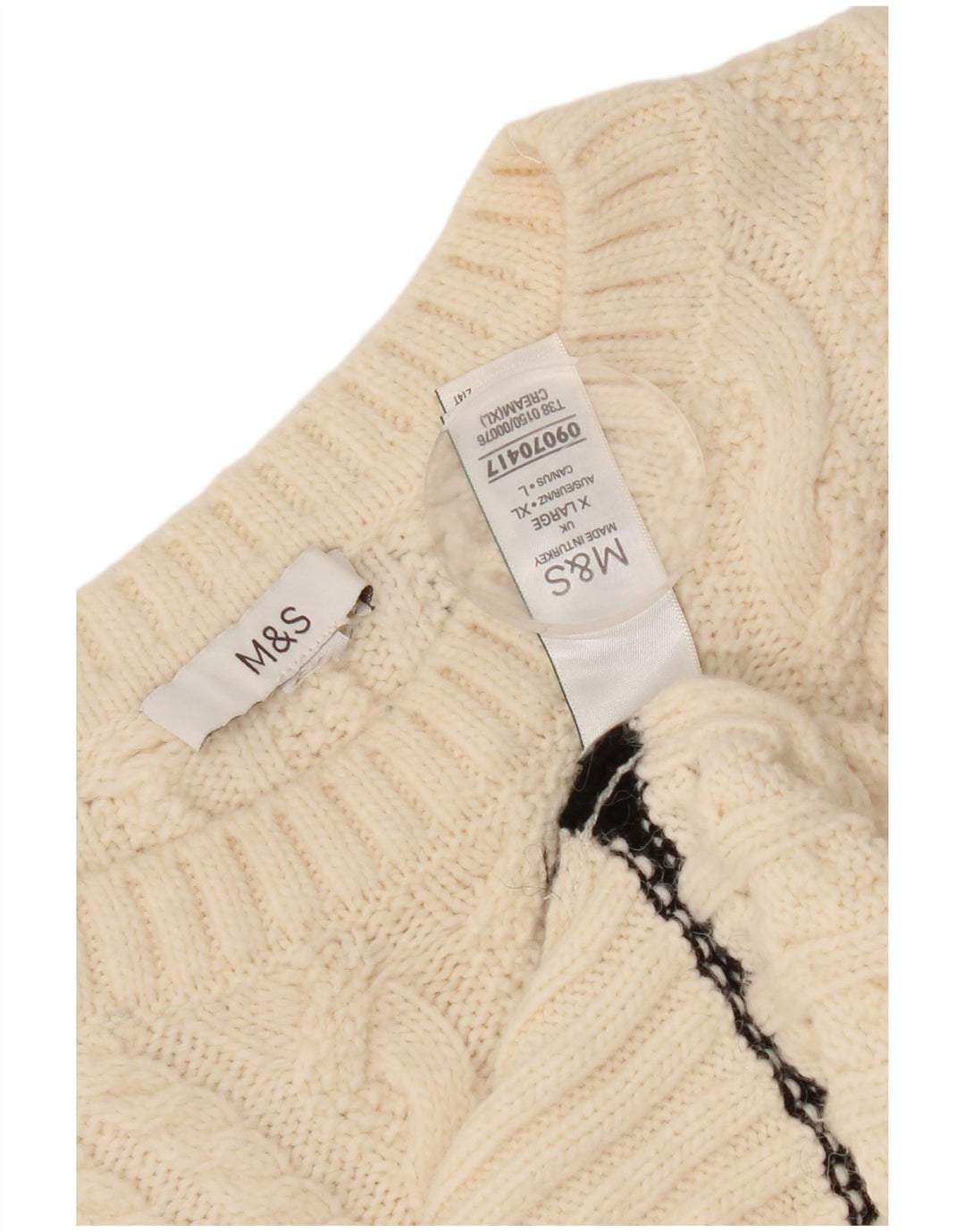 Maglione maglione girocollo oversize da donna Marks & Spencer UK 18 XL Bianco