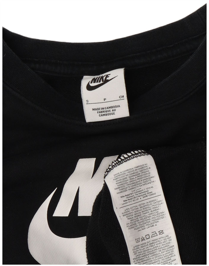 Felpa oversize con grafica Nike da donna UK 10 piccola in cotone nero