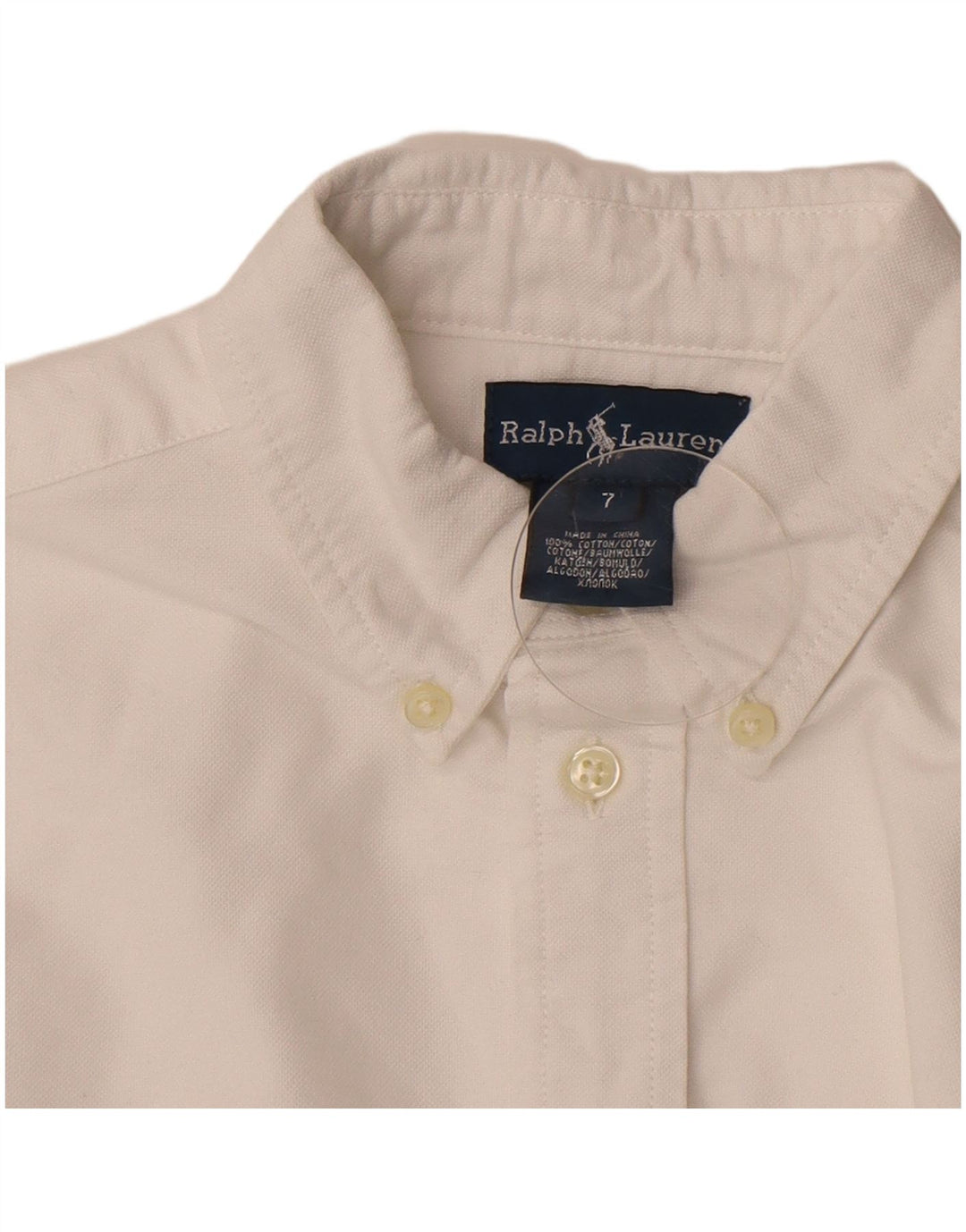 Camicia Ralph Lauren per ragazzi 6-7 anni in cotone bianco