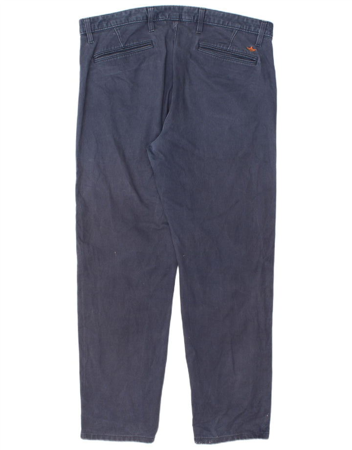 DOCKERS Pantaloni chino dritti da uomo W38 L30 cotone blu navy