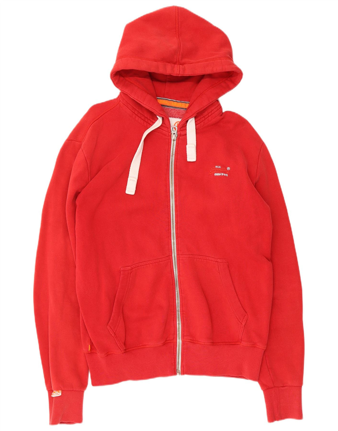 Maglione con cappuccio e zip da uomo Superdry grande in cotone rosso