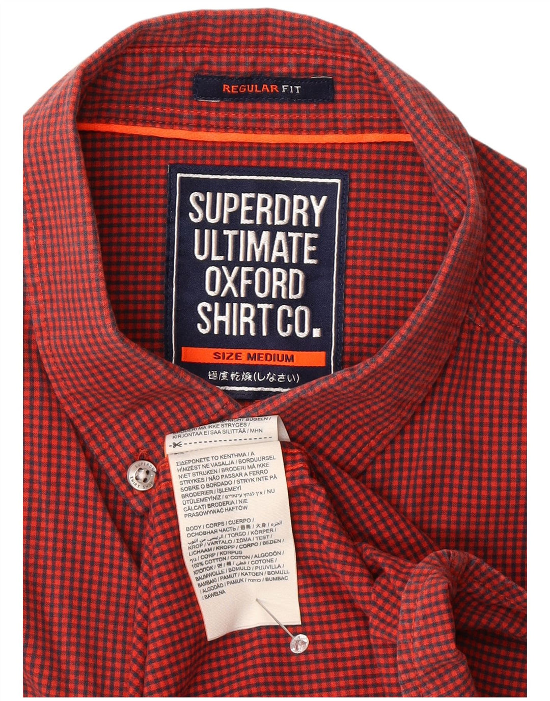 Camicia da uomo dalla vestibilità regolare SUPERDRY in cotone a quadretti rosso medio