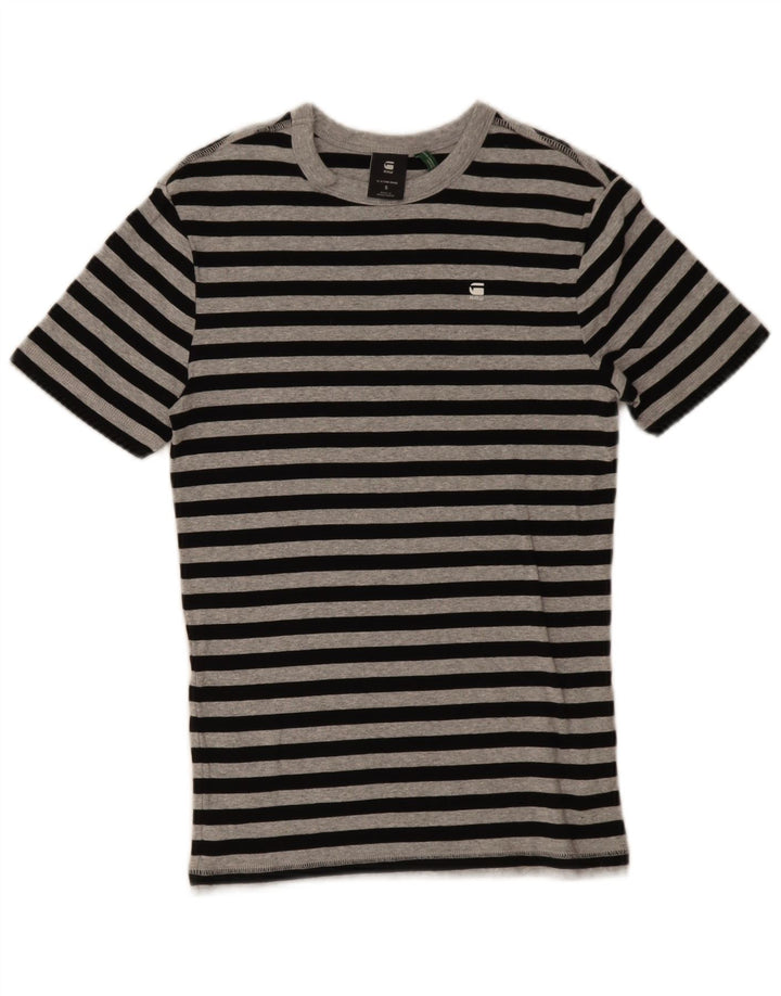 T-shirt da uomo G-STAR Top piccola in cotone a righe nere