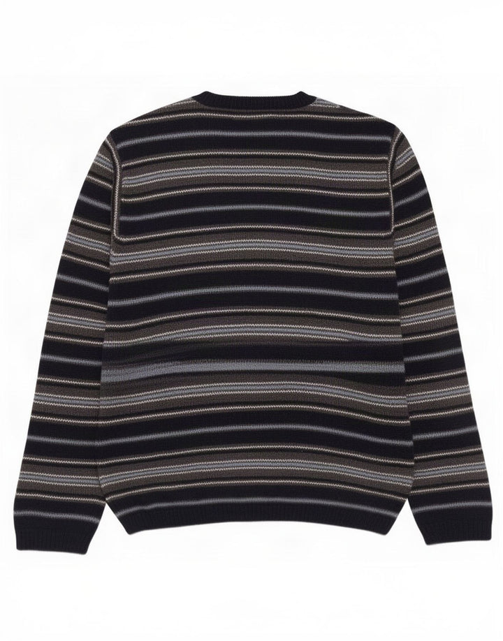 Maglione da uomo girocollo Nautica in cotone a righe medie blu navy