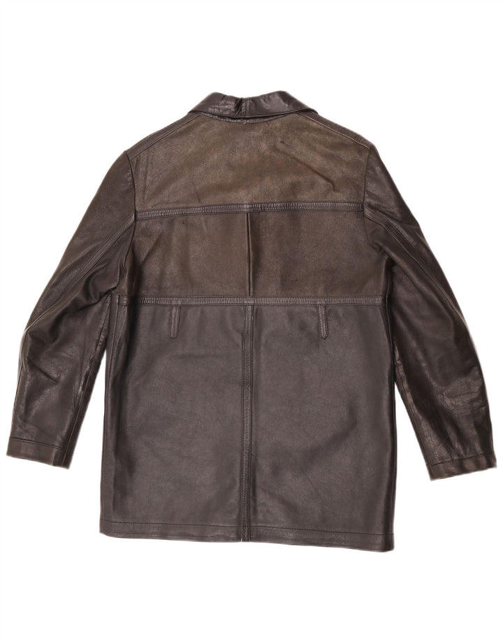 Giacca in pelle vintage da uomo UK 36 piccola marrone