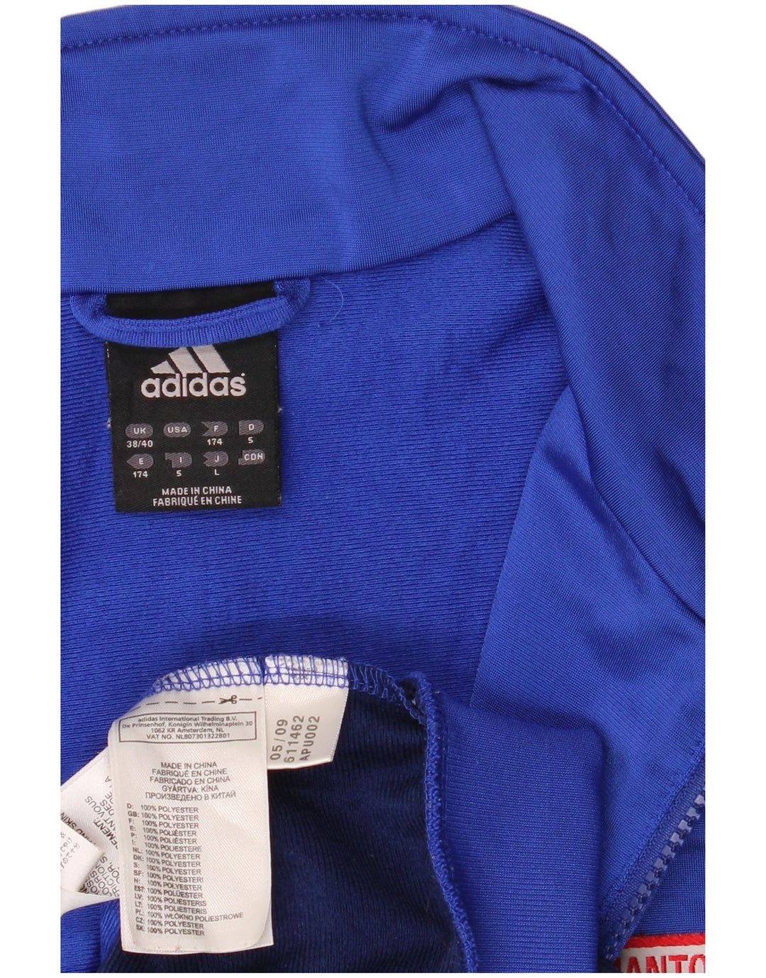 ADIDAS Giacca da tuta grafica da uomo UK 38/40 Blu medio Colorblock