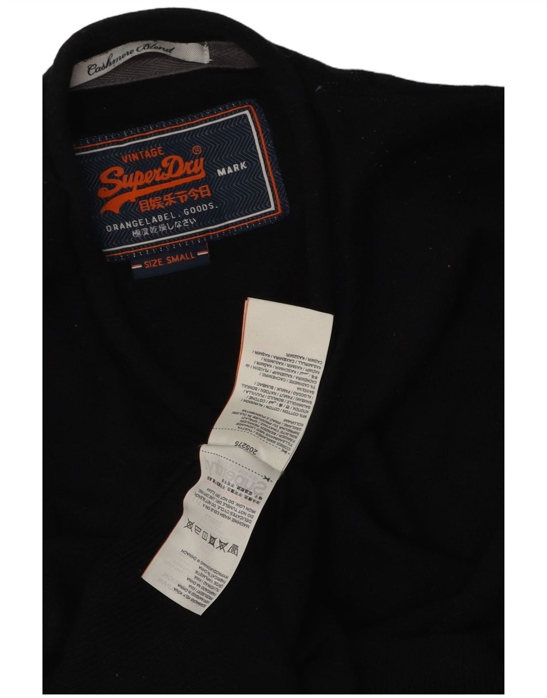 Maglione maglione girocollo da uomo Superdry piccolo cotone nero