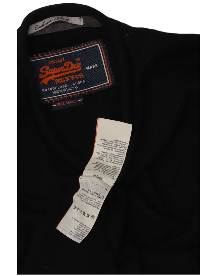 Maglione maglione girocollo da uomo Superdry piccolo cotone nero
