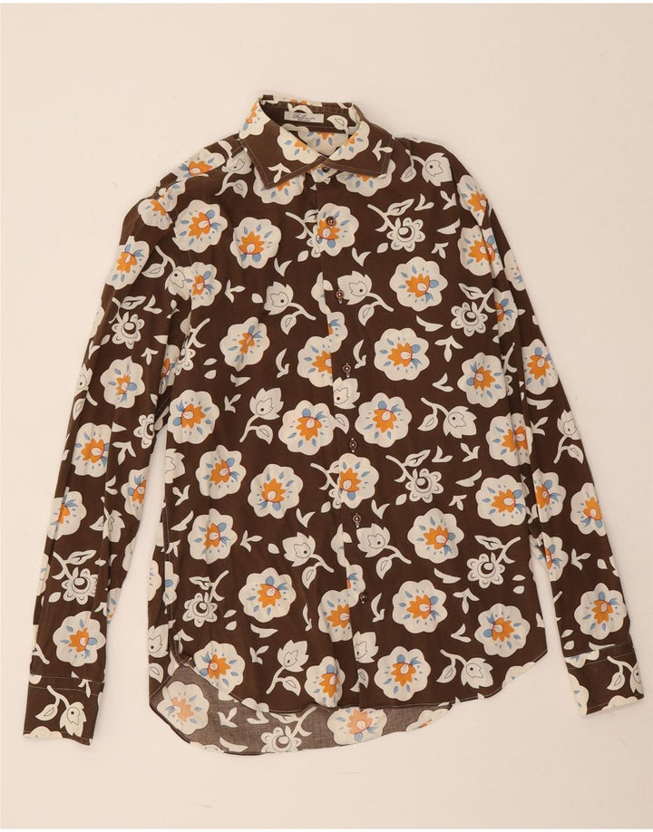 Camicia da uomo Bellini Suze 39 15 1/2 Marrone medio floreale