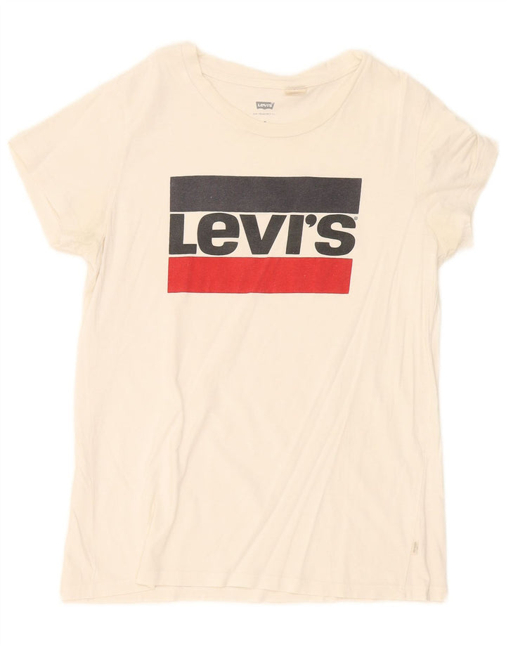 T-shirt grafica da donna Levi's Top UK 12 Medium White