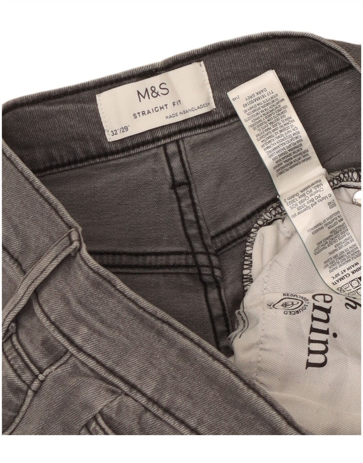 Jeans dritti da uomo Marks & Spencer W32 L29 cotone grigio